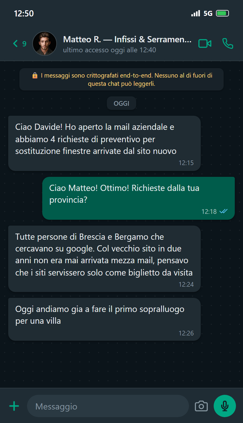 Testimonianza Matteo R. - Infissi & Serramenti Nord