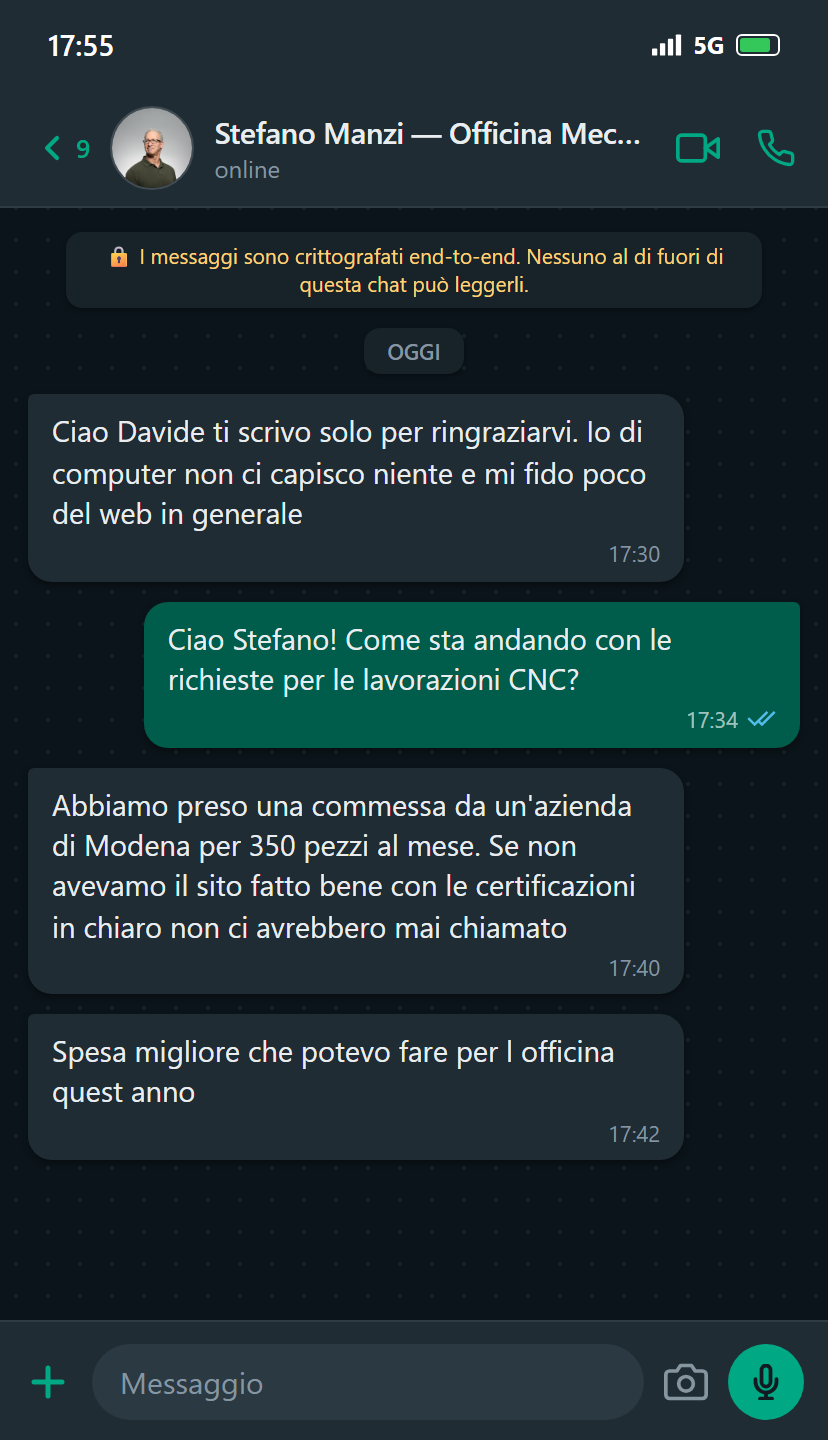 Testimonianza Stefano Manzi - Officina Meccanica di Precisione